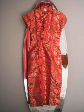 Red Tea Ceremony Dress Wedding